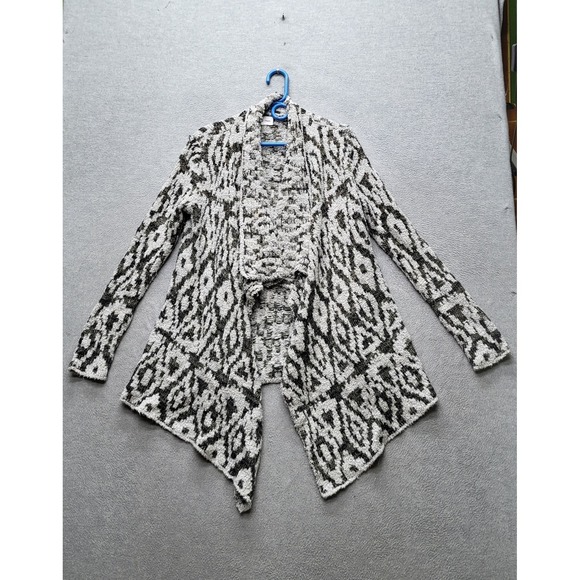 Lucky Brand Sweaters - Lucky Brand Women Cardigan L‎ Black Geometric Metallic Aztec Coastal Grandmother